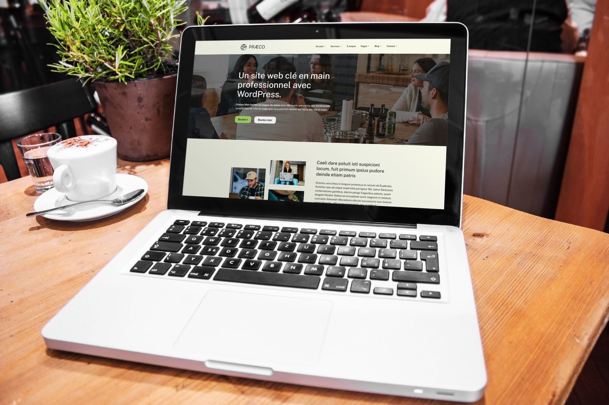 Démo du Site WordPress clé en main Præco sur Macbook